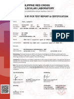 Philippine Red Cross Molecular Laboratory: Covid-19 RT-PCR Test Report & Certification