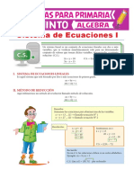 Sistema de Ecuaciones Lineales para Quinto de Primaria