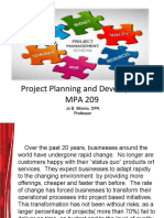 Project Planning and Development MPA 209: Jo B. Bitonio, DPA Professor