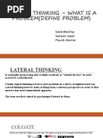 Lateral Thinking - What Is A Problem (