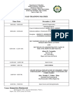 Gad Training Matrix: Time/ Date December 1, 2020