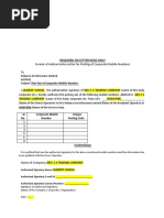 Format of Authorization Letter For Porting of Corporate Mobile Numbers