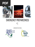 Emergency Preparedness: Orientation