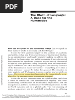 (Core S) Fynsk, Christopher, Claim of Language, A Case For The Humanities PDF