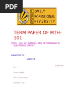 Math - Use of Matrices Determinants in Electrical Circuits