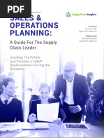 Sales & Operations Planning:: A Guide For The Supply Chain Leader