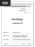 Sociology: Assignment # 02