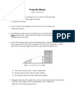 Projectile Motion Worksheet