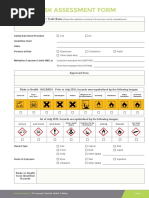 Coshh Risk Assessment Form: Substance / Trade Name