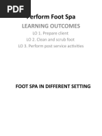 Perform Foot Spa: Learning Outcomes