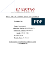 Java Programming (Bcse 2333) Lab File: Submitted by