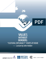 VALUES WITHOUT BORDERS: "CULTURAL DIPLOMACY" STARTS AT HOME - Lecture by John Holden