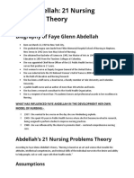 Faye Abdellah: 21 Nursing Problems Theory