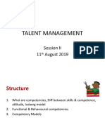 Talent Management: Session II 11 August 2019