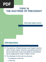 Topic Iii The Doctrine of Precedent: Advocate-Adam Junior