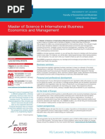 Master of Science in International Business Economics and Management