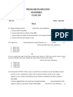 Pre-Board Economics Question Paper PDF