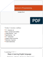 Introduction To Programming: Lecture No 4