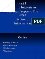 Security Interests in Personal Property: The Ppsa Section I