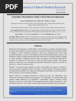 Osmolality Threshold For Sickle Cell Erythrocyte Hemolysis