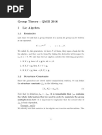 Group Theory - QMII 2016 1 Lie Algebra: 1.1 Reminder