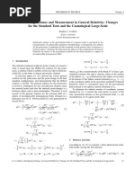 Introducing Distance and Measurement in General Relativity: Changes For The Standard Tests and The Cosmological Large-Scale