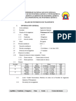 Silabo Fenómenos de Transporte 2020 I 1 1