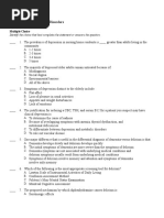 Chapter 16: Psychological Disorders: Multiple Choice