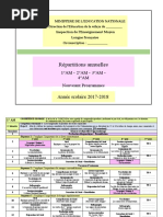 Répartitions Annuelles 1am-2am-3am-Am 2018 - 2019