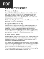 Do's and Don'ts Photojourn