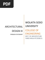 Architectural Design Iii: Wolaita Sodo University