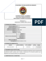 SILABO-437-ALGEBRA LINEAL (Grupo B-Año 2019-Ciclo A)