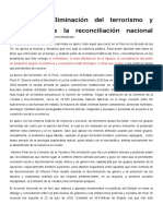 Eliminación Del Terrorismo y Afirmación de La Reconciliación Nacional