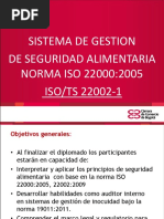 Sistema de Gestion de Seguridad Alimentaria NORMA ISO 22000:2005 ISO/TS 22002-1