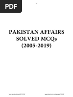 Pakistan Affairs 2005-2019 Solved Mcqs PDF