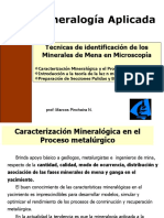 Mineralogía Aplicada: Técnicas de Identificación de Los Minerales de Mena en Microscopía