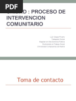 Unidad: Proceso de Intervencion Comunitario