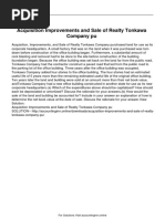 Acquisition Improvements and Sale of Realty Tonkawa Company Pu PDF