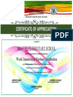 Certificate of Appreciation Partner