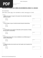 Genyo E-Learning Prelim Exam - Media and Information Literacy