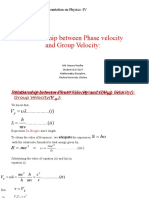 Relationship Between Phase Velocity and Group Velocity