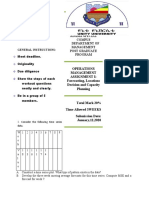 General Instructions:: Operations Management Assignment I: Forecasting, Locations Decision and Capacity Planning