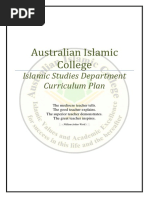 Islamic Studies Curriculum Plan