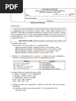 Ficha de Trabalho Classes de Palavras