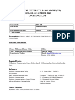 Independent University, Bangladesh (Iub) ENGLISH-105 SUMMER 2019 Course Outline