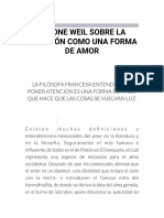 Simone Weil Sobre La Atención Como Una Forma de Amor PDF