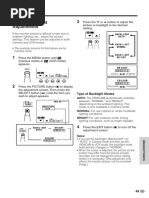 3 Picture/Backlight Adjustments: Type of Backlight Modes