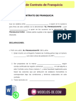 Modelo de Contrato de Franquicia