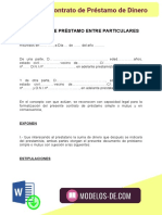 Modelo de Contrato de Préstamo de Dinero