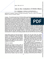 C Reactive Protein in The Evaluation of Febrile Illness